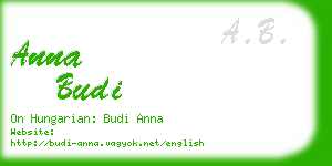 anna budi business card